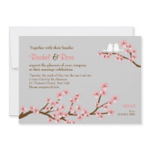 ピンク&グレーさくらんぼブロッサム春の結婚式