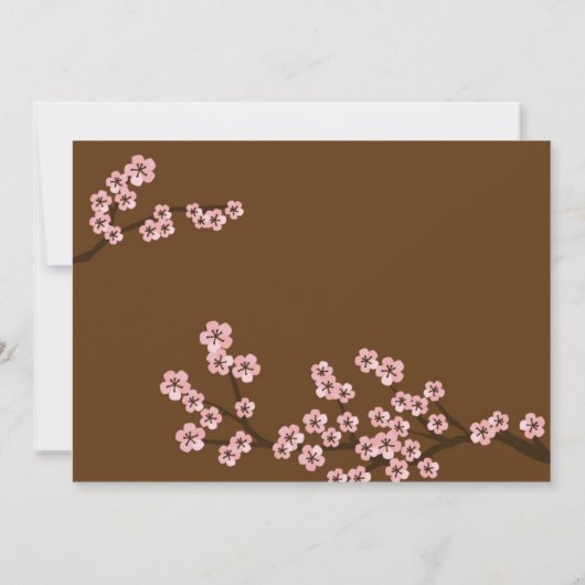 ピンク&グレーさくらんぼブロッサム春の結婚式 招待状 (裏面)