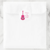 ピンク/グレーのギターハート結婚式用シール ラウンドシール (バッグ)