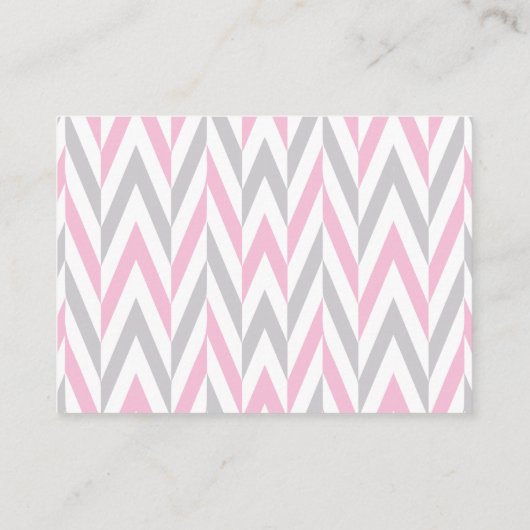 ピンク&グレーエレファントベビーシャワーSm -アドバイス アドバイスカード (裏面)