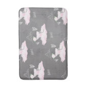 ピンク&グレーオートクチュールバレリーナガールズシお洒落ック バスマット (正面縦)