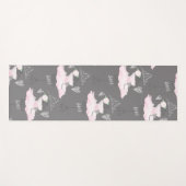 ピンク&グレーオートクチュールバレリーナガールズシックファッション ヨガマット (正面(横))