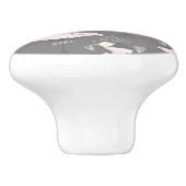 ピンク&グレーオートクチュールバレリーナガールズベッドルーム セラミックノブ (側面)