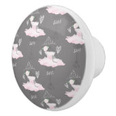 ピンク&グレーオートクチュールバレリーナガールズベッドルーム セラミックノブ (右)