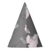 ピンク&グレーオートクチュールバレリーナバースデーパーティー パーティーハット (裏面)