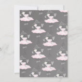 ピンク&グレーオートクチュールバレリーナバースデーパーティー 招待状 (裏面)