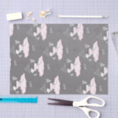 ピンク&グレーオートクチュールバレリーナバースデーパーティー 薄葉紙 (クラフト)