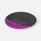 ピンク&グレーグラムセクモダンシンシックパーティー ペーパープレート (アングル)