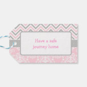 ピンク&グレーシェブロンバレリーナサンキューギフトラベル ギフトタグ (裏面横)