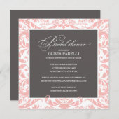 ピンク&グレーシャワー|ブライダルシャワー招待状 招待状 (正面/裏面)