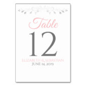 ピンク&グレーシンプルエレガントなウェディングテーブル番号 テーブルナンバー (裏面)