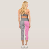 ピンク&グレースクエアヨガパンツカプリレギンス カプリレギンス (裏面)