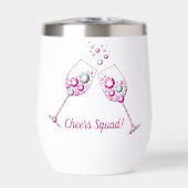 ピンク&グレーダイヤモンドワイングラスバチェロレッテ (正面)