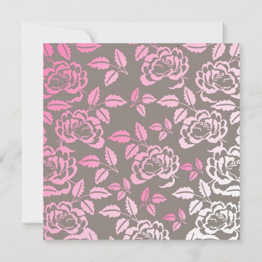 ピンク&グレーバラペタルスイート16誕生日招待状 招待状 (裏面)