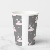 ピンク&グレーバレエバレエバレリナツツプリンセスパーティー 紙コップ (右)