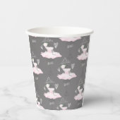 ピンク&グレーバレエバレエバレリナツツプリンセスパーティー 紙コップ (正面)