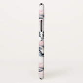 ピンク&グレーフローラ水彩模様モノグラム Case-Mate iPhoneケース (裏面/右)