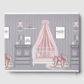 ピンク&グレーベビーガール子供部屋シーン ゲストブック (裏面)