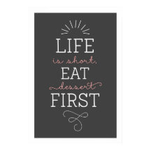 ピンク&グレーライフはショートデザートファースト食べポスター