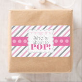 ピンク&グレー彼女は水のボトルポップ・アートののラベルに行く ラベル (インサイチュ)