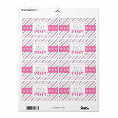 ピンク&グレー彼女は水のボトルポップ・アートののラベルに行く ラベル (フルシート)