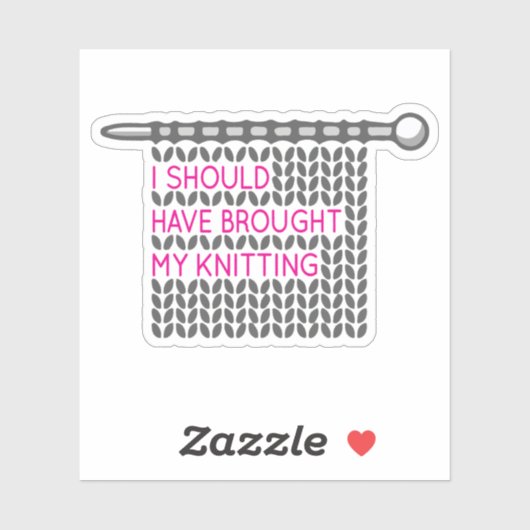 ピンク&グレー私は私の編み物を持って来るべきだった シール (シート)