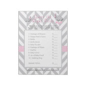 ピンク&グレー象の赤ちゃんシャワー – 価格を推測 ノートパッド (回転)