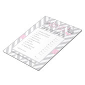 ピンク&グレー象の赤ちゃんシャワー – 価格を推測 ノートパッド (アングル)