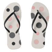 ピンク、グレー、および黒のドット ビーチサンダル (ソール)