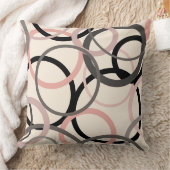 ピンク、グレー、および黒の円 クッション (ブランケット)