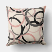 ピンク、グレー、および黒の円 クッション (裏面)