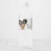 ピンク グレー エスニック 女の子 ウォーターボトル ラベル (正面)