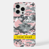 ピンク+グレー カモフラージュ 名前入り オリジナルグッズ iPhoneケース (裏面)