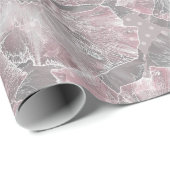 ピンク，グレー，スタイリッシュ大，花，ピンク色の花， ラッピングペーパー (ロールコーナー)