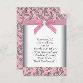 ピンク グレー スワール ダマスク RSVP (正面/裏面)