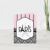 ピンク，グレー，ブラック，ダマスク，水玉模様,ストライプanou 案内状 (正面)