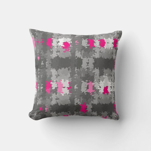 ピンク、グレー、ホワイトの装飾用クッション クッション (正面)