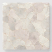 ピンク グレー ホワイト ゴールド マーブル ストーンコースター (正面)