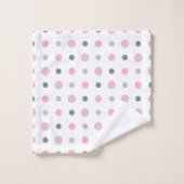 ピンク、グレー、ホワイト バスタオルセット (ウォッシュタオル)