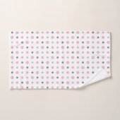 ピンク、グレー、ホワイト バスタオルセット (ハンドタオル)