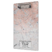 ピンク & グレー マーブル 現代ファッション オーダーメイド クリップボード (左)