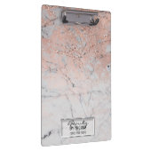 ピンク & グレー マーブル 現代ファッション オーダーメイド クリップボード (右)