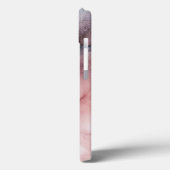 ピンク グレー 大理石 抽象的なモノグラムのカスタマイズ Case-Mate iPhoneケース (裏面 / 左)