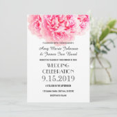 ピンク グレー 牡丹のウェディング 招待状 (スタンド正面)