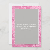 ピンク グレー 白 花柄 お茶会＆ベビーお披露目 招待状 (裏面)