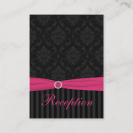 ピンク、グレー、黒のダマスクのエンクロージストライプのンカード エンクロージャーカード