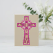 ピンク ケルト十字のポストカード ポストカード (スタンド正面)