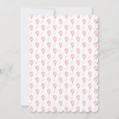 ピンク・コケッタ・ボウ・ベイビー・ガール・ムーバブル・バースデー・ハット 招待状 (裏面)