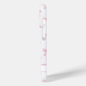 ピンク コケット リボン ストライプ モノグラム Case-Mate iPhoneケース (裏面 / 左)