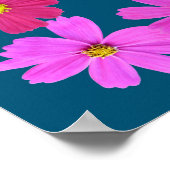 ピンク・コスモスの枠の主の祈りの言葉 ポスター (角)